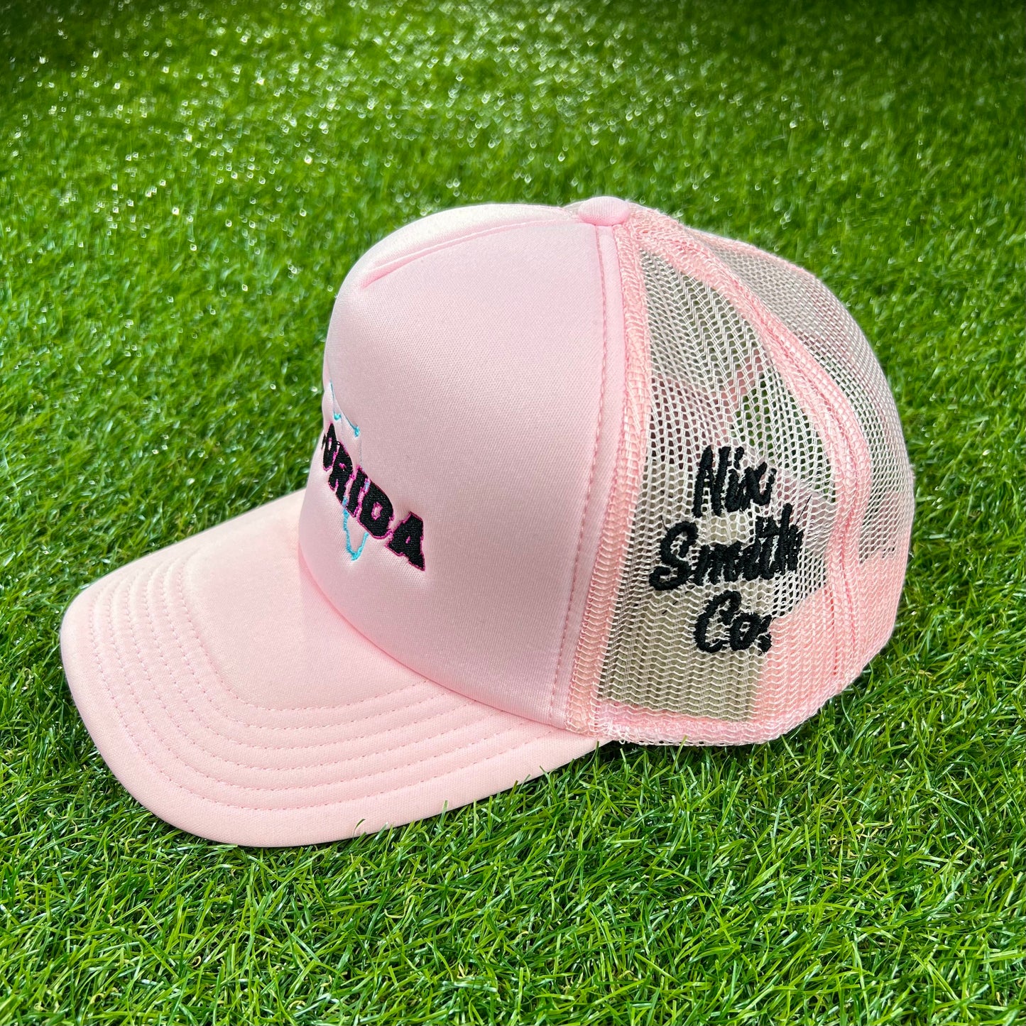 Florida Map Mesh Trucker Hat (Pink/Black)