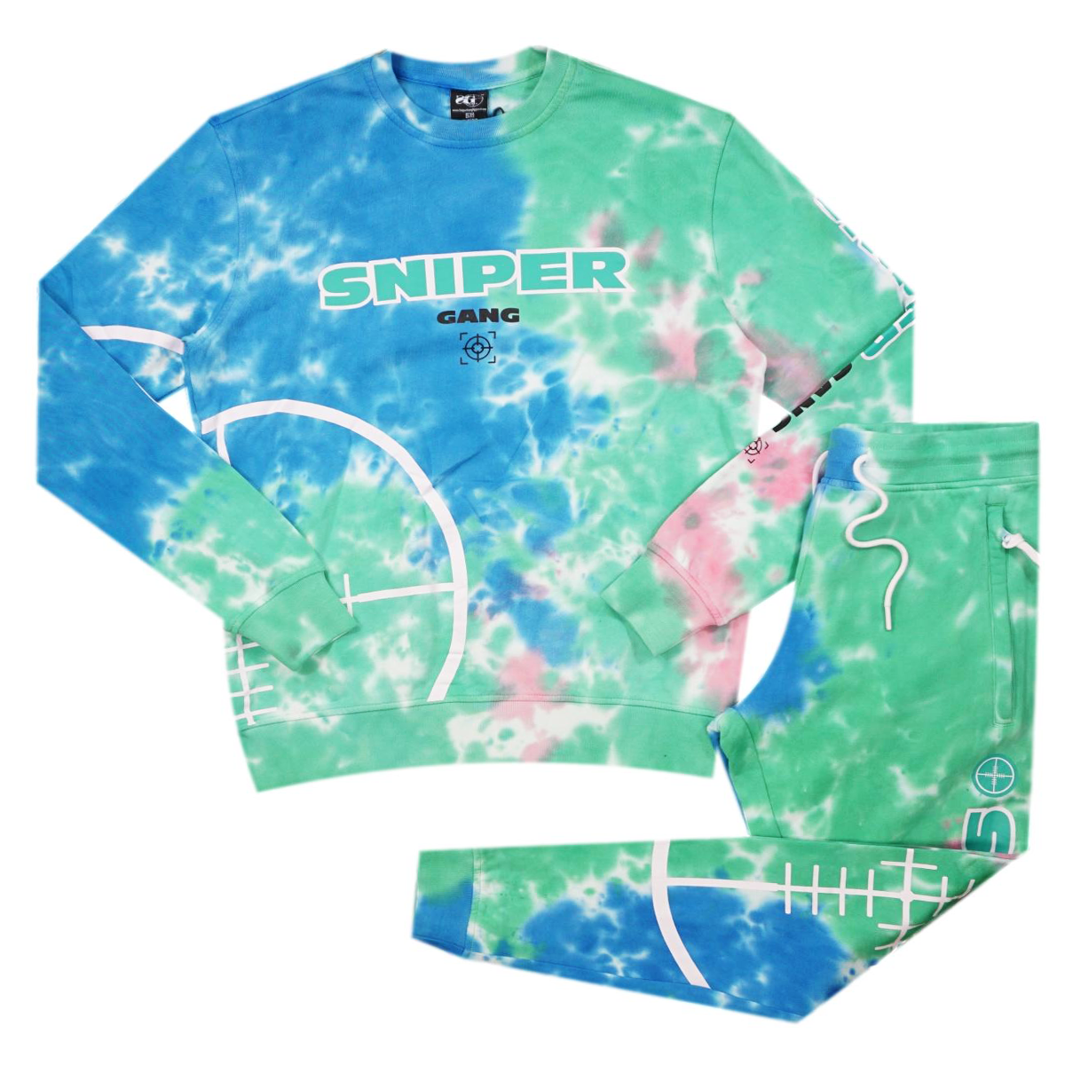 Sniper Tie-Dye Crew Set (Blue/Multi) /D3