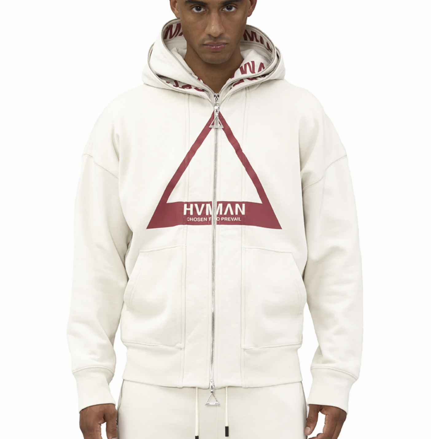 Double Hooded Hoodie HVMAN (Cream)