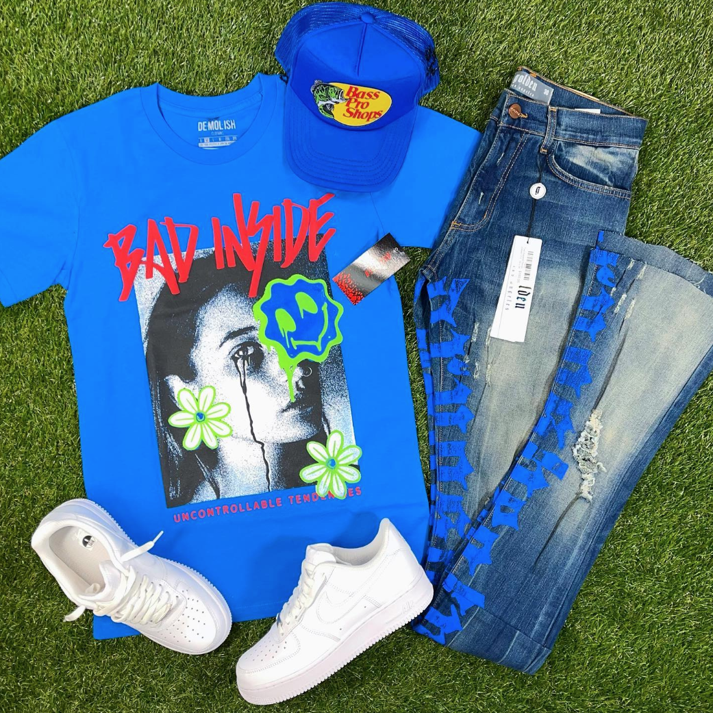 Bad Inside Tee (Royal Blue/Multi) /D18