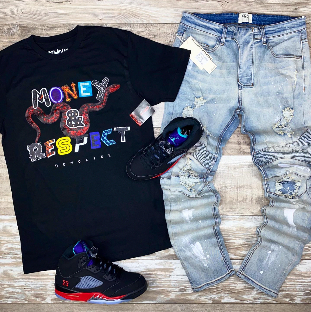 Money & Respect Tee (Blk/Prp)