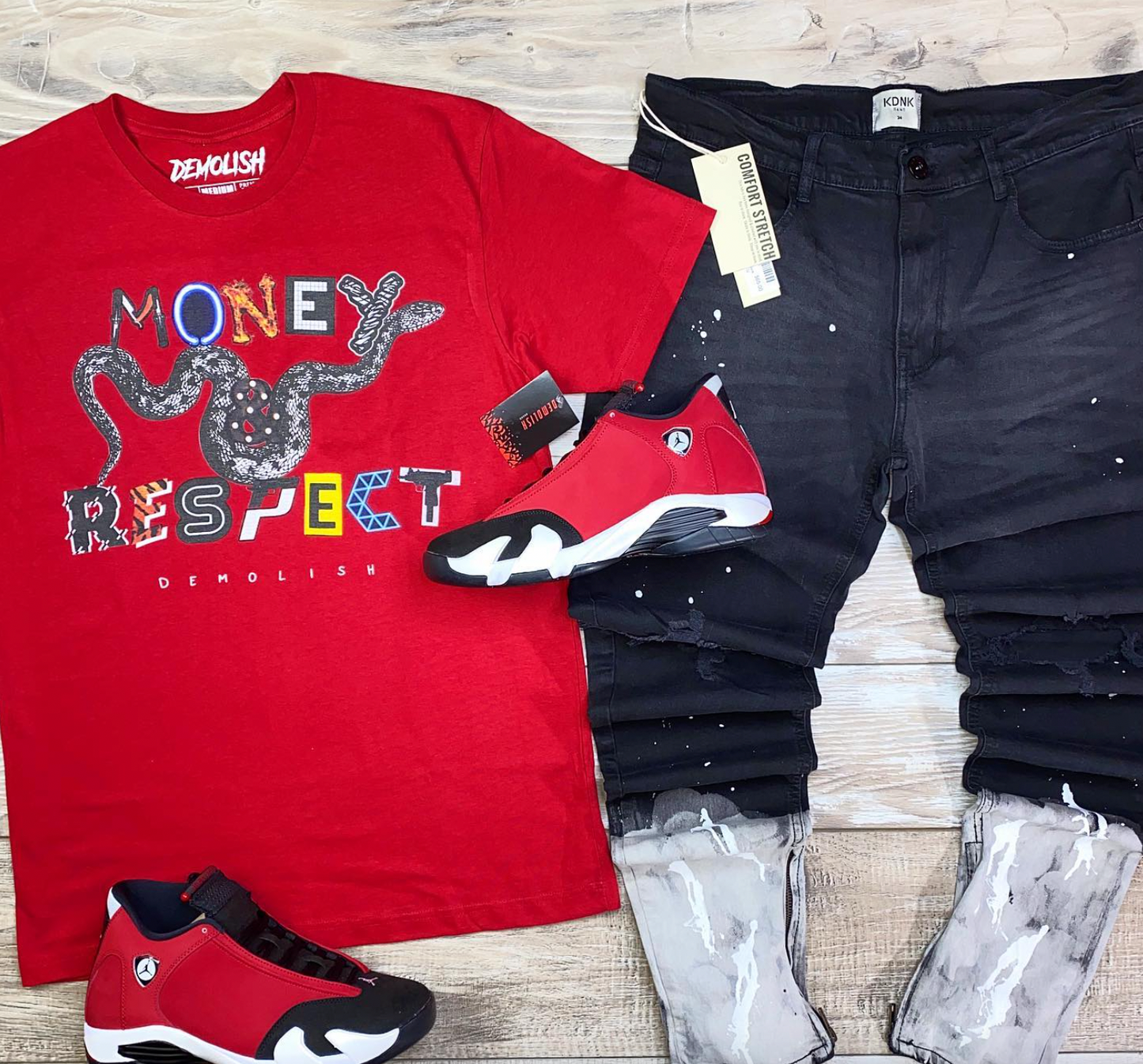 Money & Respect Tee (Red) /D8