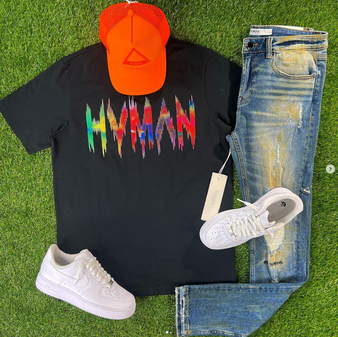 Men, Boys, Teens, Gifts, Wmns, Girls,Urban, Style, Fashion, Mens Tees, Womens Tees, Teen Tees, Boys Tees, Urban Apparel,  HVMAN, HVMAN Frequency Tee, Black Tee, Frequency Tee, 