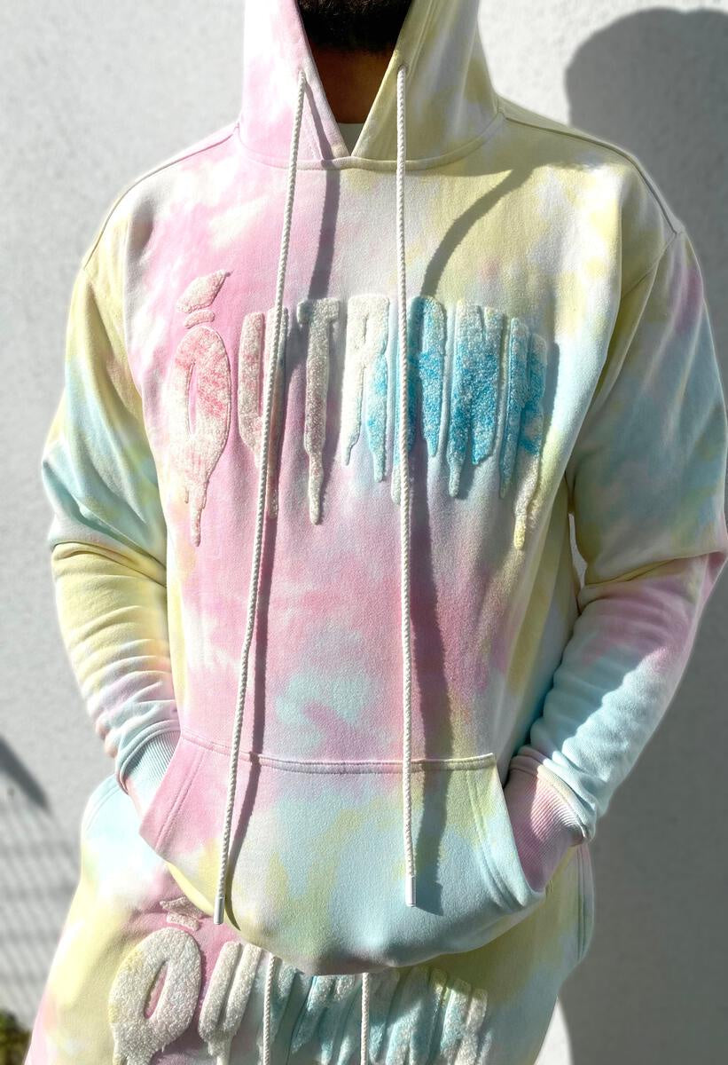 Blue Chee$e French Terry Tie Dye Hoodie (Pink/Yllw/Blu) /D18