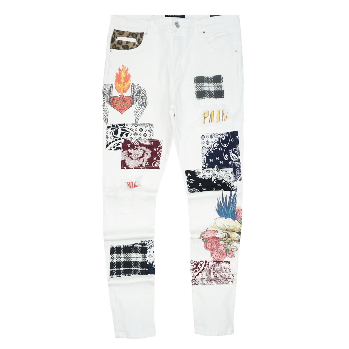 Arcadia Patchwork Denim (White) /C7