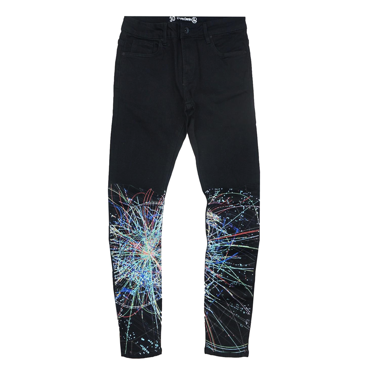 Atlantic Paint Splatter Denim (Black) /C3