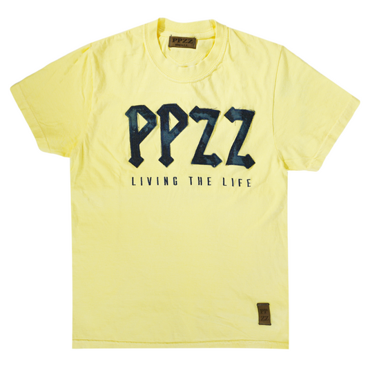 PPZZ Living The Life Denim Logo Tee (Lemon) /D6