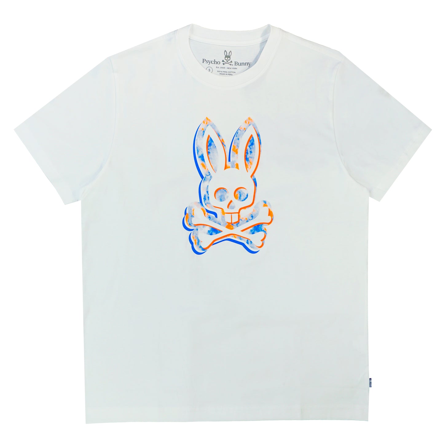 Psycho Bunny Graphic Tee (Wte/Org/Blu) /D15