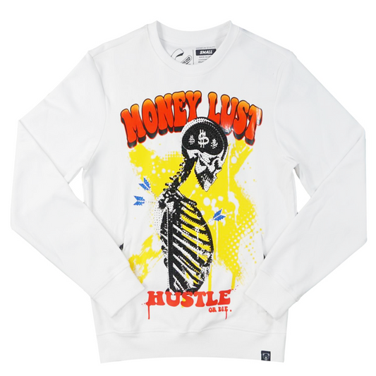 Money Lust Crewneck (White) /D18